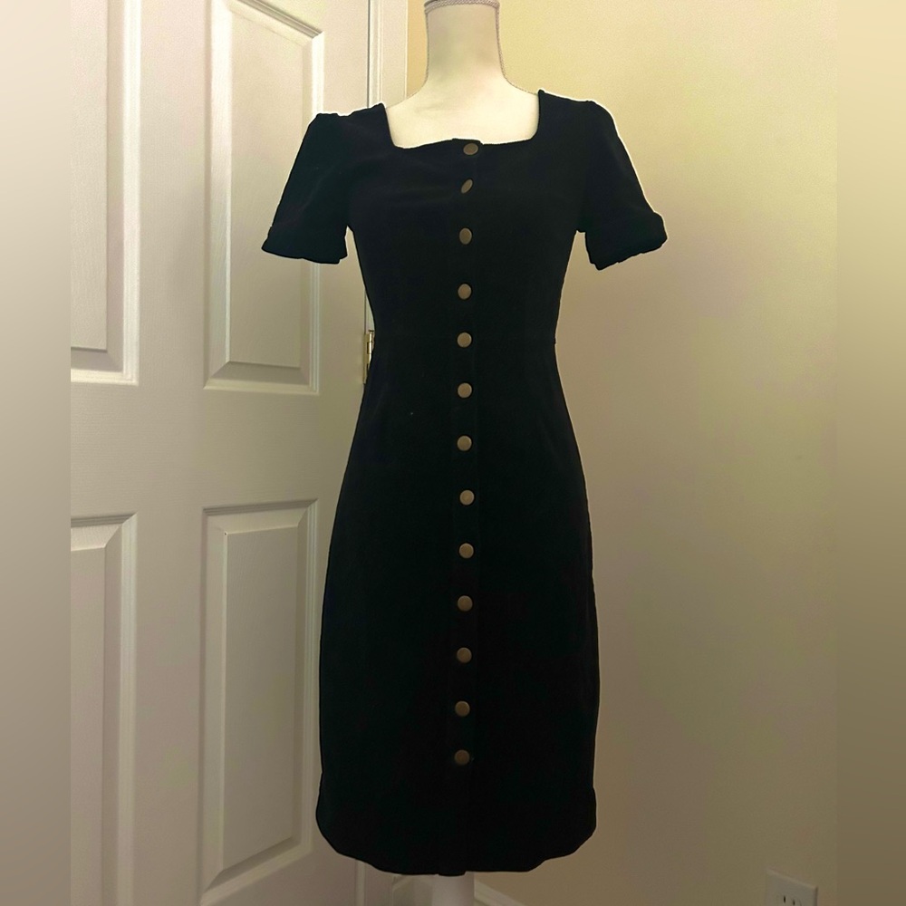 Corduroy Black Button Down dress